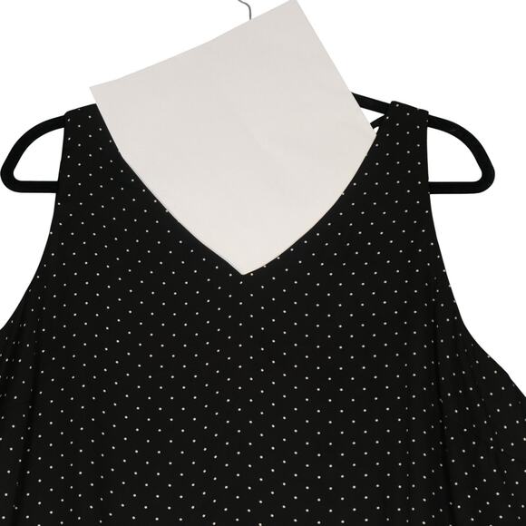 Maurices Tank Top Womens 2X Black White Polka Dot Sleeveless V Neck Lined - Picture 2 of 8